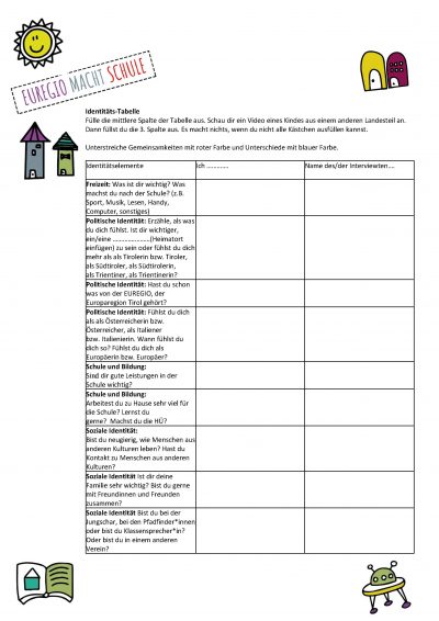 Euregio macht Schule Arbeitsblatt